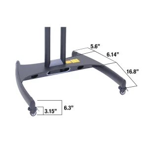 Luxor Workspaces Adj. Height Led/Lcd Panel Cart, Shelf, Gray (FP2500) - view 4