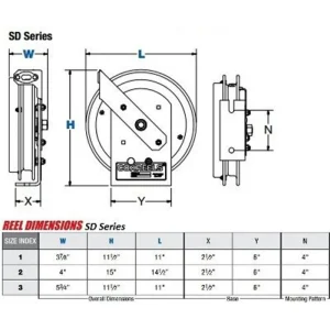 Coxreels SD Series “Static Discharge” Spring Driven Cable Reels – 50′ Length (SD-50-1) - view 2