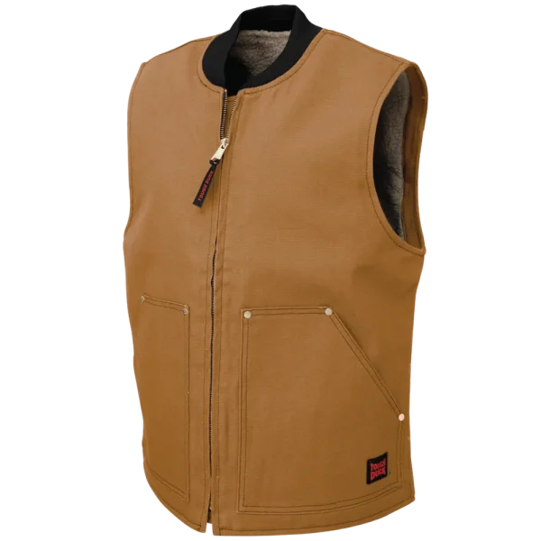 Tough Duck Men’s Durable 100% Cotton 12 oz Sherpa Lined Vest (WV061, WV062)