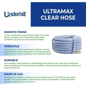 Underhill Ultramax Commercial Garden Water Hose 100′, 600Psi, Clear (H75-100C) - view 2