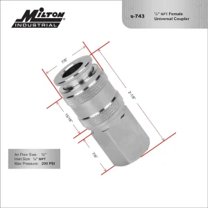 Milton 743 Universal Coupler, 1/4″ body; 1/4″ FNPT - view 4