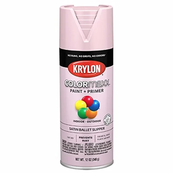 Colormaxx K05556007 Spray Paint and Primer for In/Outdoor Satin Slipper Pink