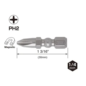 Vessel IMPACT BALL Torsion Bit PH2x30 15 Pc Set (IBPH230P15T) - view 3