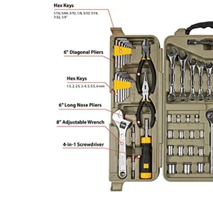 Performance Tool W1801 123pc Mechanic’s Tool Set (W1801), Hand Tools Beige - view 4