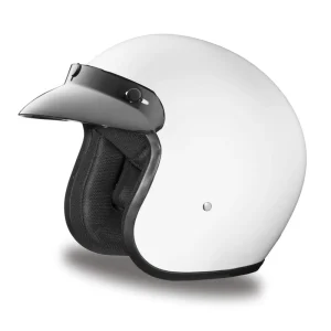Daytona Helmets 3/4 Open Face Motorcycle Helmet [Hi-Gloss White] [M] (DC1-C-M)