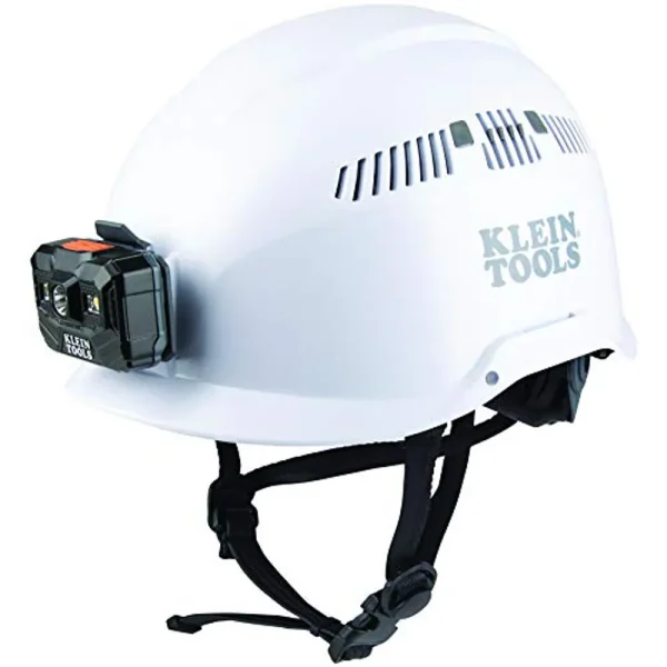 Klein Tools 60150 Safety Helmet, Vented, Rechargeable Headlamp, Tested to Tough