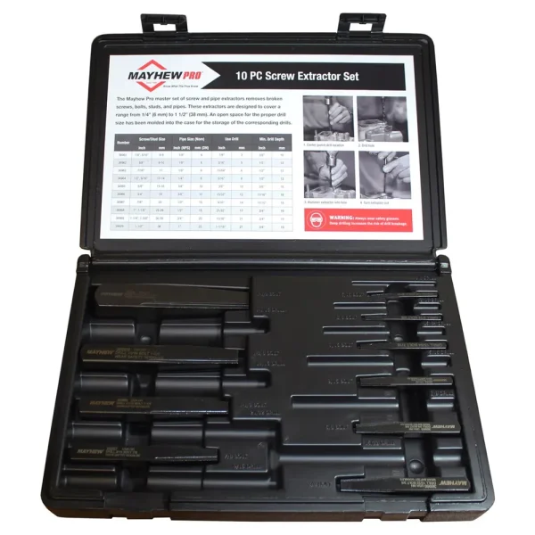 10 Piece Screw and Pipe Extractor Set MAY37345