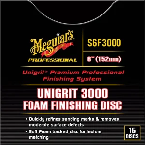 Meguiar’s 6 Inch Diameter P3000 Grit Finishing Disc – S6F3000