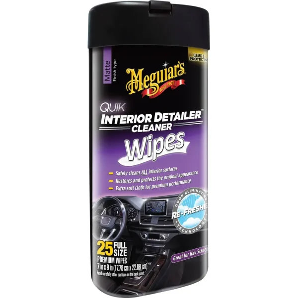 Meguiar’s Quik Detailer 25 Count Interior Wipes – G13600