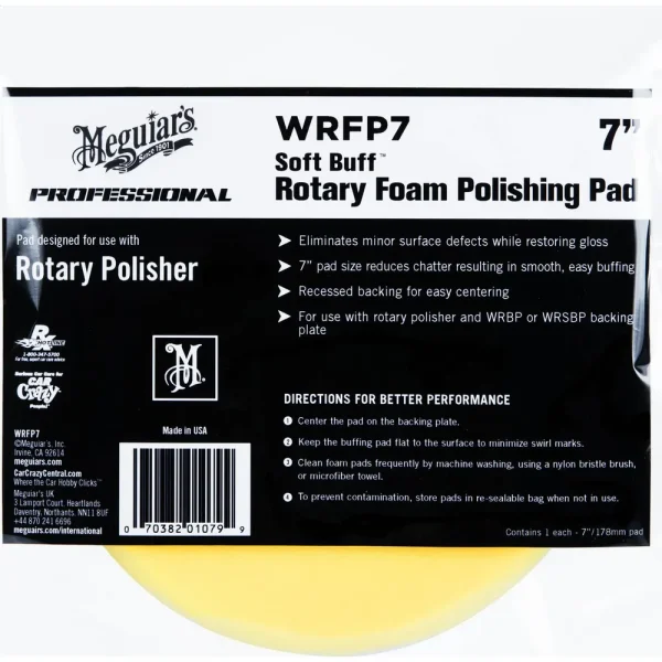 Meguiar’s SoftBuff 7 Inch Yellow Polishing Pad – WRFP7