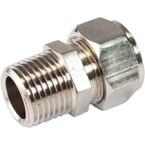 Maxline M8002 Straight Fitting for 1/2-Inch Tubing with 1/2-Inch Male NPT Thread