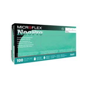 Microflex NPG888M (Medium) NeoPro Chloroprene Exam Gloves – 100/Case, Light Green