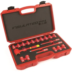 Titan Tools 68100 3/8″ Drive Metric Ratchet and Socket Set, 19 Pieces