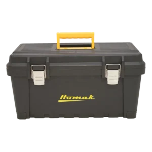 Homak 16″ Black Plastic Toolbox with Metal Latches (BK00216001)