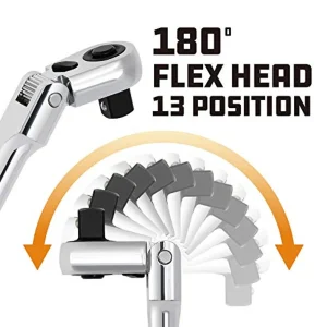 Powerbuilt 649950 Pro Tech 1/4-inch Drive x 7-inch Long Reach Ratchet - view 3