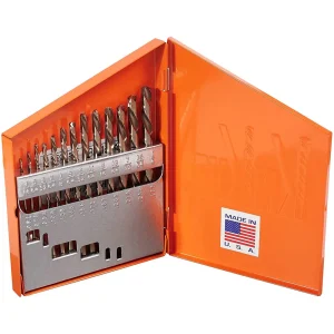 KnKut 13KK6 13 Piece Left Hand Jobber Length Drill Bit Set 1/16″-1/4″ by 64ths