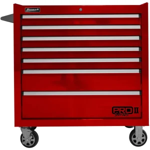 Homak PRO II Series 36″ 7-Drawer Roller Cabinet, Red (RD04036072)
