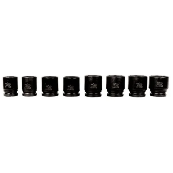 K Tool 34100 Impact Socket Set, 3/4″ Drive, 8 Piece, 1″ to 1-1/2″, 6 Point, Shallow