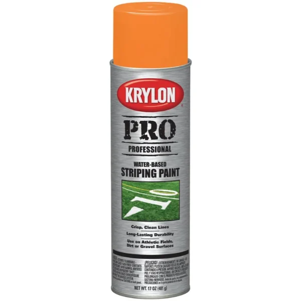 Krylon 5916 Water-Based Athletic Field Striping Paint – Orange, 17 oz