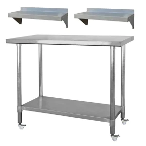 Sportsman Series SSWSET48C 48″ Stainless Steel Work Station w/ Casters & Shelves