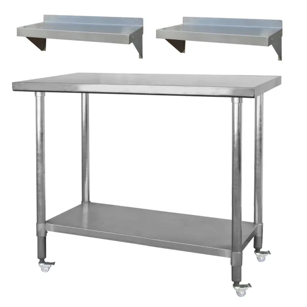 Sportsman Series SSWSET48C 48″ Stainless Steel Work Station w/ Casters & Shelves