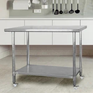 Sportsman Series SSWSET48C 48″ Stainless Steel Work Station w/ Casters & Shelves - view 2