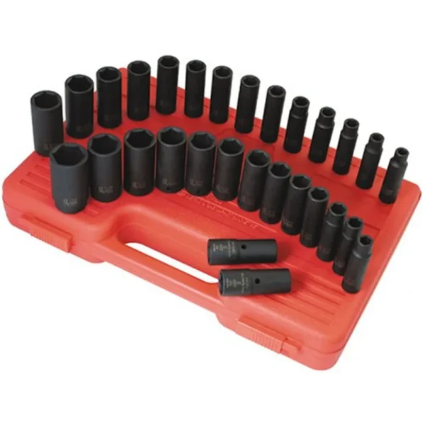 Sunex 29 Pc. SAE & Metric Master Double Deep Impact Socket Set (5153DD)