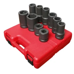 Sunex 1″ Dr. 10 Pc. SAE & Metric Heavy Duty Wheel Impact Socket Set (5690A)