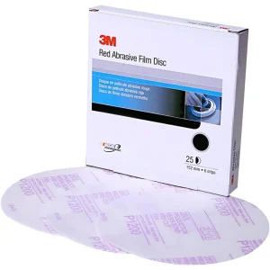 3M 6″ P1500 Hookit Red Finishing Film Abrasive Disc 260L (1184)