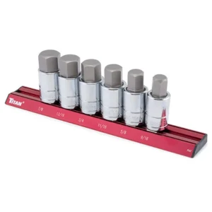Titan Tools 16130 Hex Bit Socket Set 6 Piece Large SAE