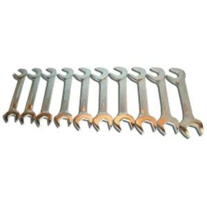 V8 Tools 9810 Angle Head Wrench Set, 10 Piece, 1-5/16″-2″, 30 And 60 Degree Heads, Full Polish, In Canvas Pouch