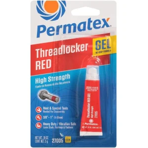 Permatex High Strength Red Threadlocker Gel 5 g Secure Permanent Applications (27005)