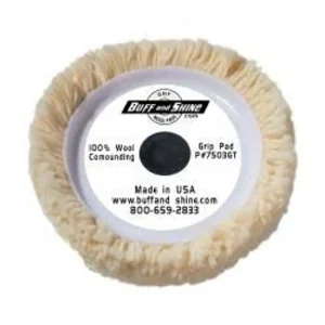 Buff and Shine 7503GT Compound Grip 7.5″ x 1.5″ Wool Pad, 4 Ply