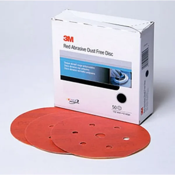 3M 6″ P600 Dust Free Red Hookit Abrasive Disc (1137)