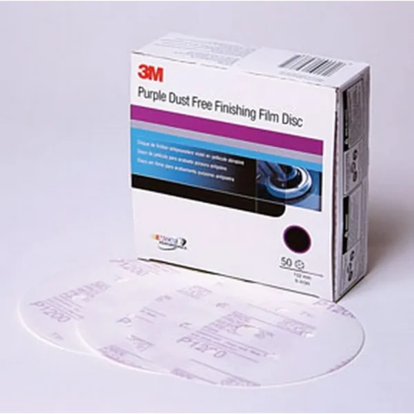 3M 6″ P600 Dust-Free Hookit Purple Finishing Film Disc (30771)