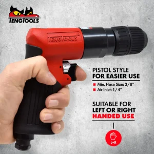 Teng Tools Pistol Style 10MM Chuck 1,800 RPM Left Right Hand Reversible Pneumatic Air Drill – ARD10 - view 2
