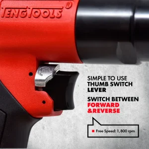 Teng Tools Pistol Style 10MM Chuck 1,800 RPM Left Right Hand Reversible Pneumatic Air Drill – ARD10 - view 3