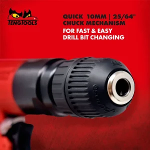 Teng Tools Pistol Style 10MM Chuck 1,800 RPM Left Right Hand Reversible Pneumatic Air Drill – ARD10 - view 4