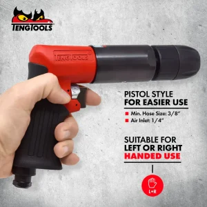 Teng Tools Pistol Style 13MM Chuck 450 RPM Left Right Hand Reversible Pneumatic Air Drill – ARD13 - view 2