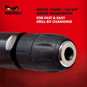Teng Tools Pistol Style 13MM Chuck 450 RPM Left Right Hand Reversible Pneumatic Air Drill – ARD13 - view 4
