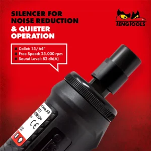 Teng Tools 25,000 RPM Mini Straight Pneumatic Composite Air Die Grinder with Silencer – ARG01 - view 4