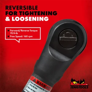 Teng Tools 1/2 Inch Square Drive High Torque Forward & Reverse Air Ratchet Wrench – ARR12 - view 3