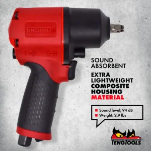 Teng Tools 3/8 Inch Square Drive Reversible High Torque Composite Air Impact Wrench Gun – ARWC38 - view 4