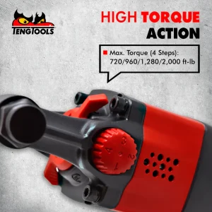 Teng Tools 1 Inch Square Drive Heavy Duty Reversible Pneumatic Composite Air Impact Wrench – ARWM11S - view 4