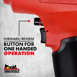 Teng Tools 1/2 Inch Square Drive Reversible High Torque Aluminum Air Impact Wrench Gun – ARWM12 - view 2