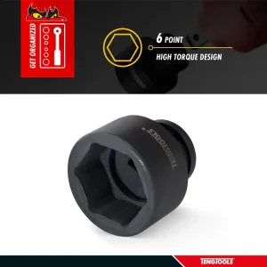Teng Tools 6 Point 3/4 Inch Drive SAE Shallow Chrome Molybdenum Impact Sockets - view 3
