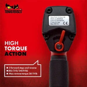 Teng Tools 3/8 Inch Square Drive Reversible High Torque Aluminum Air Impact Wrench Gun – ARWM38 - view 3