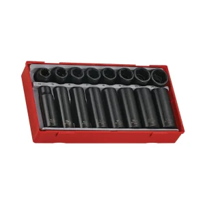 Teng Tools 16 Piece 1/2 Inch Drive 6 Point Metric Shallow/Regular & Deep ANSI Impact Socket Set – TT9116N