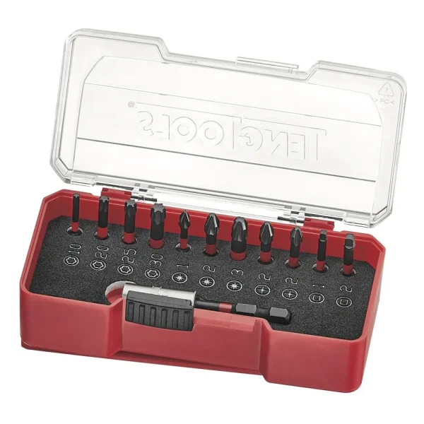 Teng Tools 12 Piece 1/4 Inch Drive PZ, PH, PH2G, TX, ROB Impact Screwdriver Bit Set – TJ1412