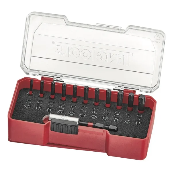 Teng Tools 12 Piece 1/4 Inch Hex Drive Torx Impact Bit Driver Set (TX10 to TX40) – TJ1414